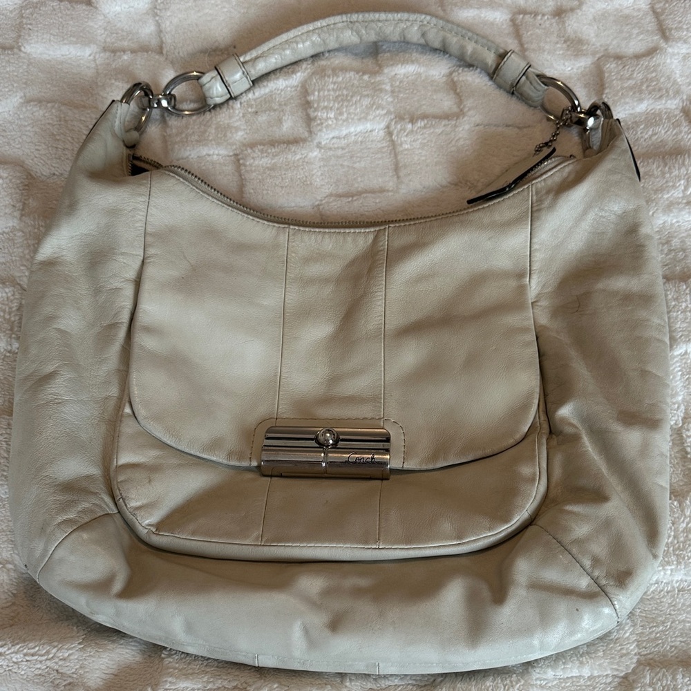 Coach Cream Leather Hobo Bag